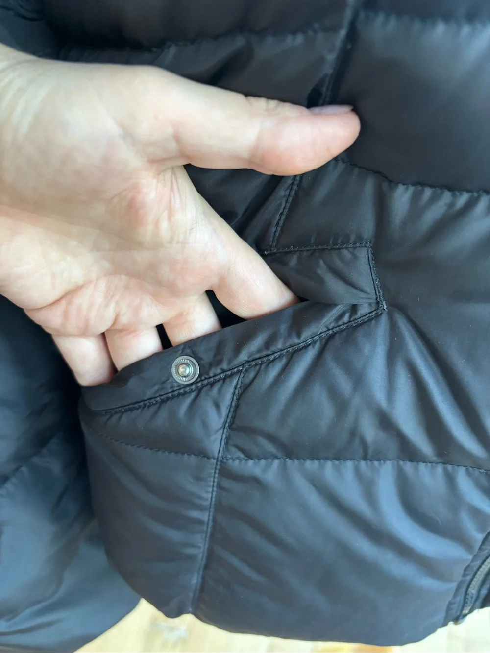 The North Face Girls Size Large 14/16 Goose Down Fleece Hooded Jacket Black